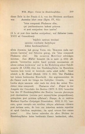 Caesur im Hendekasyllabus
