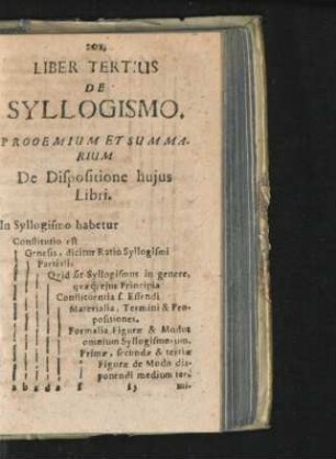 Liber Tertius. De Syllogismo.