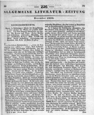 Lossau, J. F. C.: Ideale der Kriegsführung, in einer Analyse der Thaten der größten Feldherren. Bd. 1, Abt. 1-2. Berlin: Schlesinger 1836 Abt. 1. Alexander. Hannibal. Cäsar. (Gallischer Krieg) Abt. 2. Fortsetzung und Beschluss
