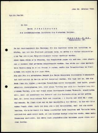 A. von Gerkan an T. Wiegand