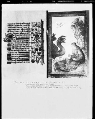 Lateinisches Gebetbuch mit Kalendarium — Johannes auf Patmos