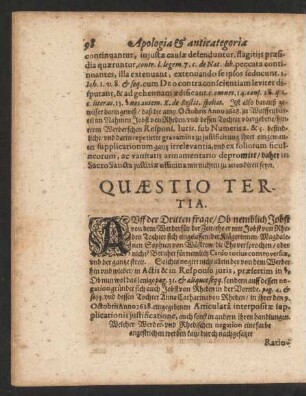 Quaestio Tertia.