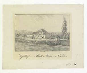 Gasthof zur Stadt Athen in Neu-Ulm. Um 1840
