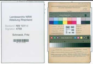 Entnazifizierung Fritz Schroeck , geb. 14.12.1897 (Kaufmaennischer Angestellter)