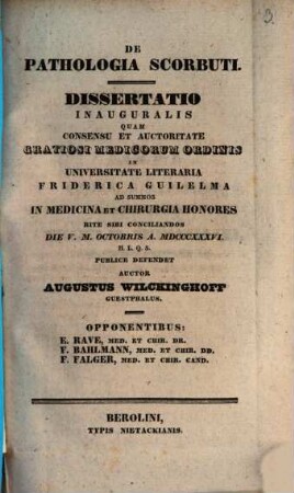 De pathologia scorbuti : diss. inaug.