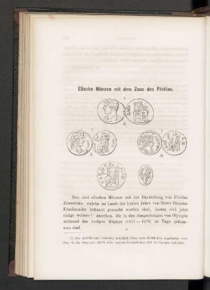 Elische Münzen mit dem Zeus des Phidias