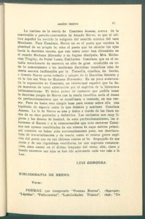 Bibliografía de Nervo