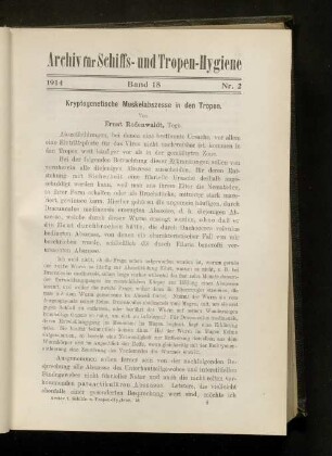Kryptogenetische Muskelabszesse in den Tropen