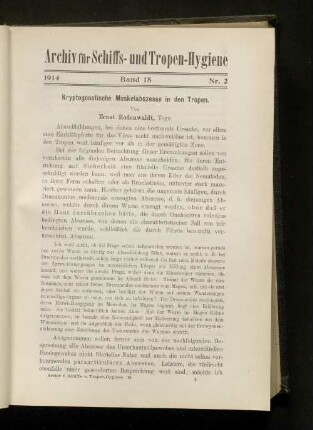 Kryptogenetische Muskelabszesse in den Tropen