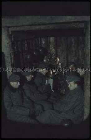Weihnachtsfeier im Grenzgebiet Deutschland/Frankreich, vermutlich Saarland
