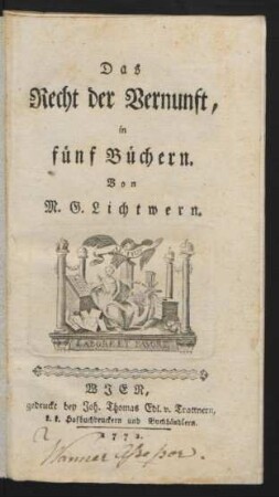 Das Recht der Vernunft : in fünf Büchern