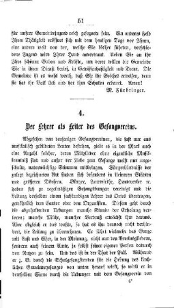 Der Lehrer als Leiter des Gesangvereins