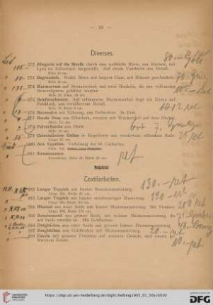 Diverses (Nr. 272-281)