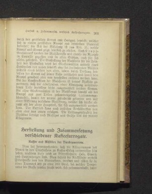 Herstellung und Zusammensetzung verschiedener Kaffeesurrogate.