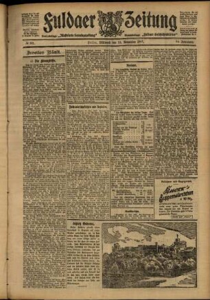 Zweite Ausgabe vom Mittwoch, den 13. November 1907.