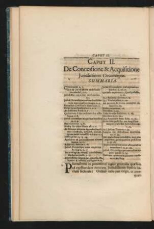 Caput II. De Concessione & Acquisitione Iurisdictionis Circumseptae.