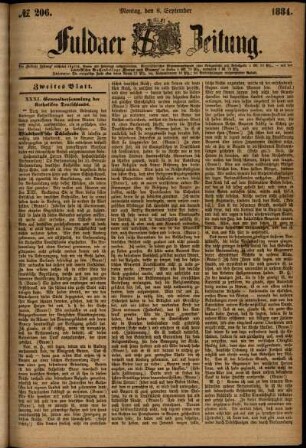 Ausgabe vom Montag, den 08. September 1884.
