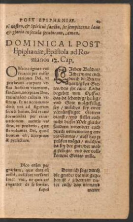 Dominica I. Post Epiphaniae ...