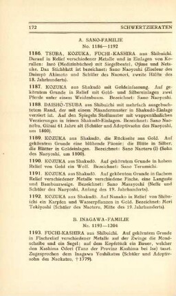 A. Sano-Familie. No. 1186-1192