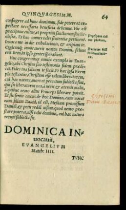 Dominica Invocavit ...