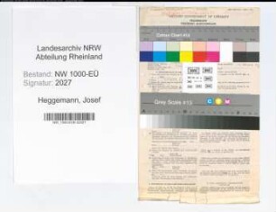Entnazifizierung Josef Heggemann, geb. 27.07.1898 (Finanzinspektor)