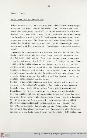 Bedürfnis- und Nutzeranspruch