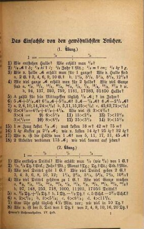 Joh. Fr. Heuner's Rechen-Aufgaben : Mit gleichmäßiger Berücksichtigung des Kopf- und Zifferrechnens. Ausgabe für Schüler, 4