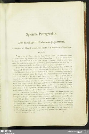 I. Gesteine mit Alkalifeldspath und Quarz oder Kieselsäure-Überschuss
