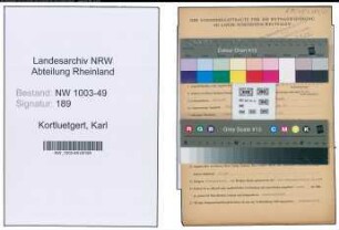 Entnazifizierung Karl Kortluetgert , geb. 15.08.1897 (Lehrer)