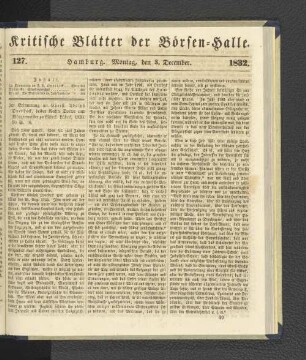 127. 3. Dezember 1832