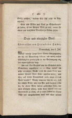Drey und vierzigster Brief. Clarissa an Fräulein Howe. - Fünf und vierzigster Brief. (Fortsetzung.)