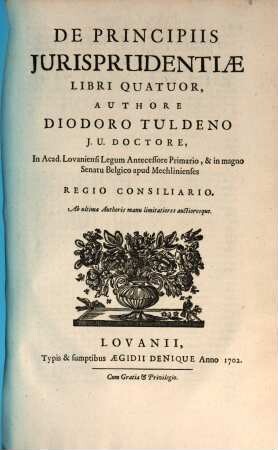 De Principiis Iurisprudentiae Libri Quatuor