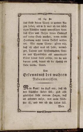 Um Erkenntniß des wahren Nebenmenschen