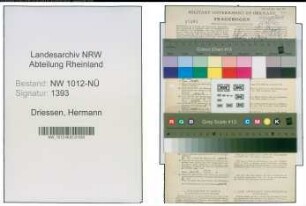 Entnazifizierung Hermann Driessen , geb. 24.08.1901 (Wachmann)
