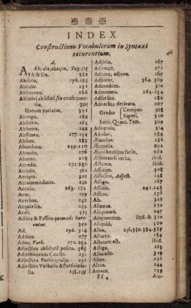 Index Constructionis Vocabulorum in Syntaxi occurentium.