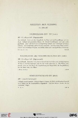 Arbeiten aus Messing (Nr. 458-467)