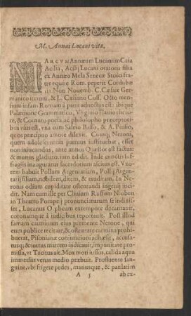 M. Annaei Lucani vita.