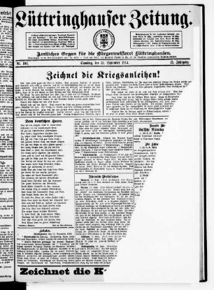 Lüttringhauser Zeitung. 1902-1914