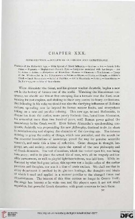 Chapter XXX: Introduction. Sculpture in Greece and Samothrake