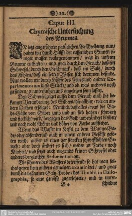 Caput III. Chymische Untersuchung des Brunnes