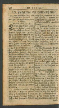 XX: Lieder von der heiligen Tauffe