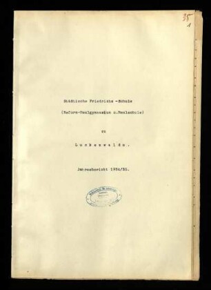 1934/35: Jahresbericht ... - 1934/35