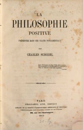 La philosophie positive, présentée dans ses traits fondamentaux