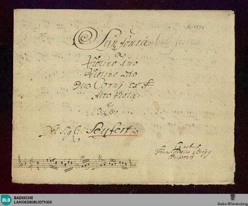 Symphonies - Don Mus.Ms. 1778 : F