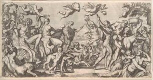 Bacchus und Ariadne, Blatt 13 aus: Galeria nel Palazzo Farnese in Roma [...] dipinta da Annibale Carracci intagliata da Carlo Cesio. Rom o. J. [1657]