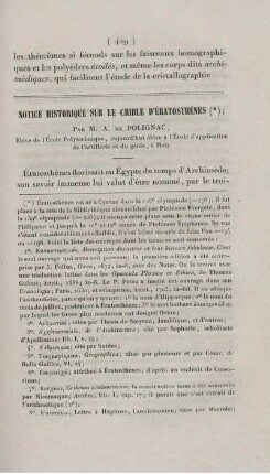 Notice historique sur le crible d´ératosthènes.