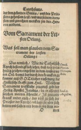 Vom Sacrament der Letsten Oelung.