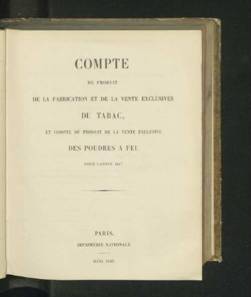 Pour l'année 1847