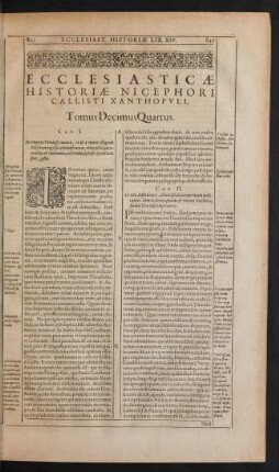 Ecclesiasticae Historiae ... Tomus Decimus Quartus.