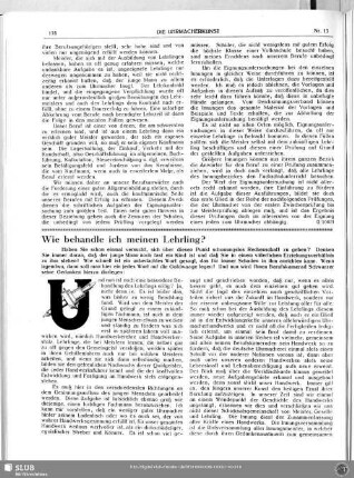Wie behandle ich meinen Lehrling?